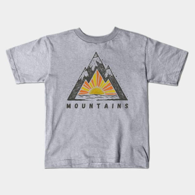 mountains sunset Kids T-Shirt by ZaxiDesign